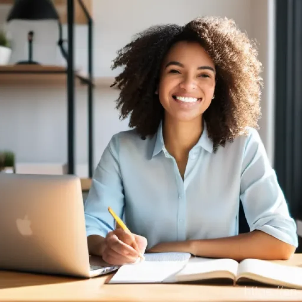 행복한 사람들의 직장생활 비법 - **Prompt 1: The Subtle Glow of Daily Accomplishments**
    A 30-year-old diverse professional (weari...